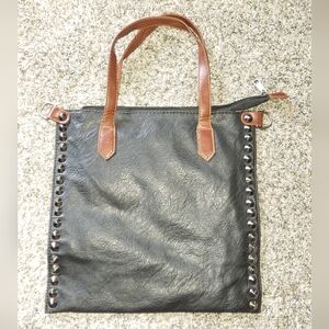 Leather Studded Tote Bag